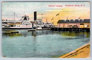 Steamer Landing, Grand Republic, Rockaway Beach, New York, Antique 1910 Postcard