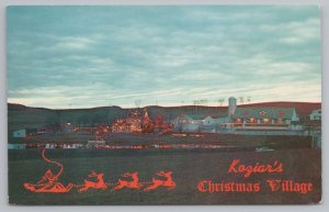 Bernville PA~Koziar's Christmas Village~Red Santa Sleigh~Night Lights~1950s