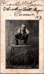 Frank McKeown Armless Baseball Player Sideshow Performer Antique Autograph JD5