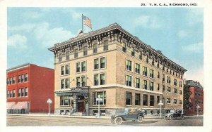 RICHMOND, IN Indiana  YMCA BUILDING  Early Automobiles~Cars  c1920's Postcard