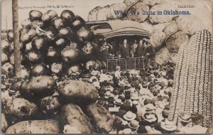 RPPC Exaggeration Postcard What We Raise in Oklahoma Giant Vegetables