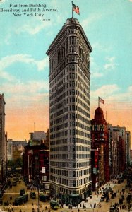 New York City Flat Iron Building Broadway and Fifth Avenue Curteich