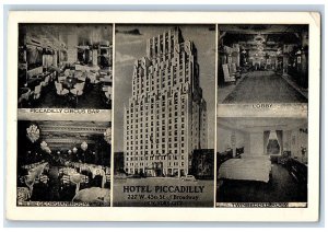 View Of Hotel Piccadilly Building New York City NY Multiview Vintage Postcard