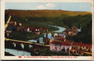 France Saint-Léonard Vue générale prise du Pont de Noblat Vintage Postcard C220