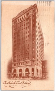 VINTAGE POSTCARD THE NASHVILLE TRUST BUILDING UNION STR REAR ADVERTISING 1945