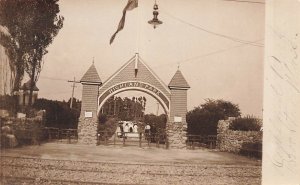 Brockton MA Highland Park Entrance Real Photo Postcard