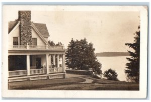 1913 Residence House West Penobscot Bay Camden Maine ME Photo RPPC Postcard