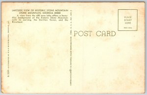 Stone Mountain Georgia 1960s Postcard Lakeside View Historic Stone Mountain