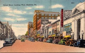 Pennsylvania Hazleton Broad Street Looking West 1948