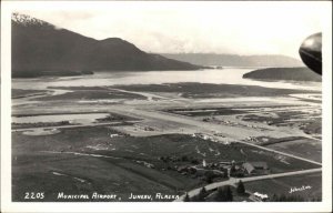 Juneau Alaska AK Municipal Airport Birdseye View Real photo Postcard