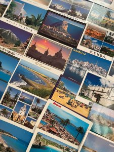 Lot of 127 Spain topographical postcards all butterfly franking stamps 2010-2011 