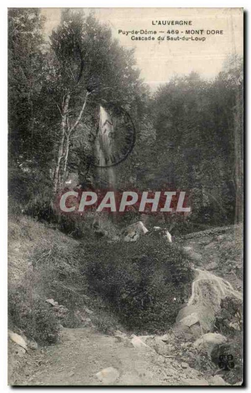 Old Postcard Puy de Dome Mont Dore Saut du Loup Waterfall