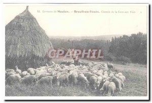 Surroundings of Meulan Old Postcard Breuil in Vexin path cellar aux fees (she...