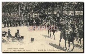 Postcard Old Death Toulon July 14 Defile Review 8th colonial regiment