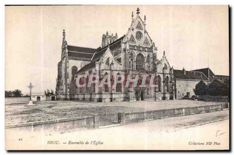 Postcard Old Brou Church Together