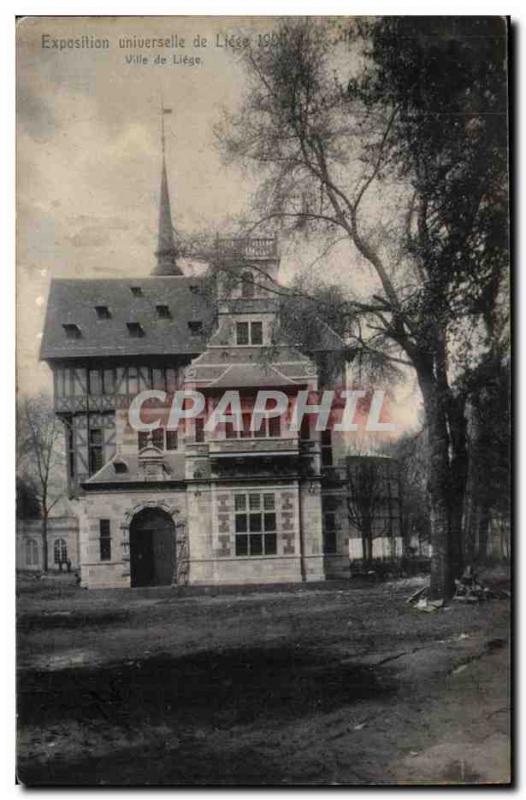 Belgie Belgium Liege World Exhibition 1905 Old Postcard City liege