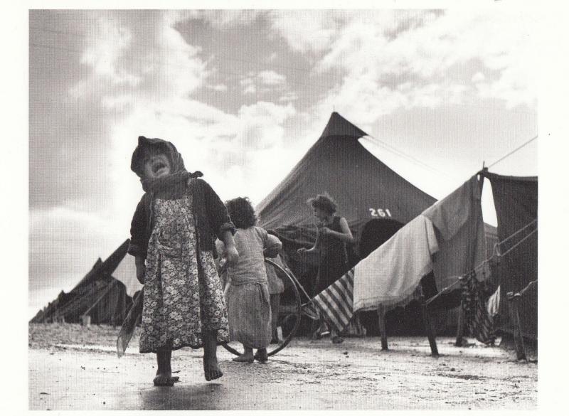 Refugee Child Shaar 1950s Aliyah Haifa Isreal Camp Photo Postcard
