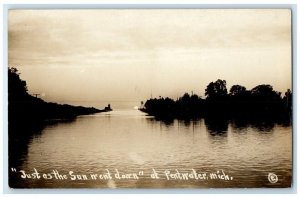 c1910's Sunset Lake View Harlo Elliott Pentwater MI RPPC Photo Unposted Postcard