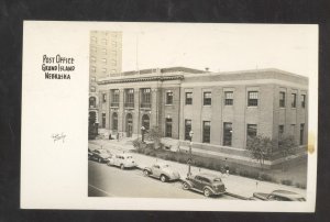 RPPC GRAND ISLAND NEBRASKA US POST OFFICE DOWNTOWN OLD CARS REAL PHOTO POSTCARD