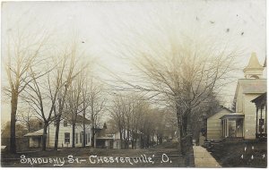 US Unused - picture postcard - Sandusky St, Chesterville, Ohio. signed by C.H.D.
