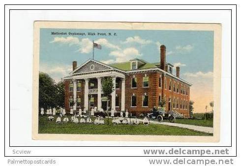 Children Lined Up on Lawn at Methodist Orphanage, High Point, North Carolina,...