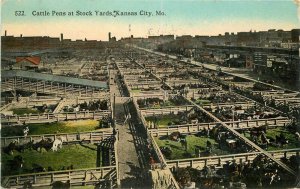 Kansas City Missouri Cattle Pens Stocks Yards #522 Elite 1913 Postcard 21-4976