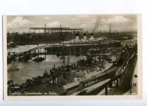 191932 GERMANY HAMBURG Ship Liners in port Vintage postcard