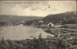 Iron Mountain MI Hydraulic Power House c1910 Postcard