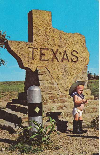 Greetings from Texas - 10 Gallon Hat, Cowboy Boots, and Diaper