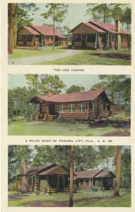 The Log Cabins Panama City FL Florida Multi-View Vintage Postcard