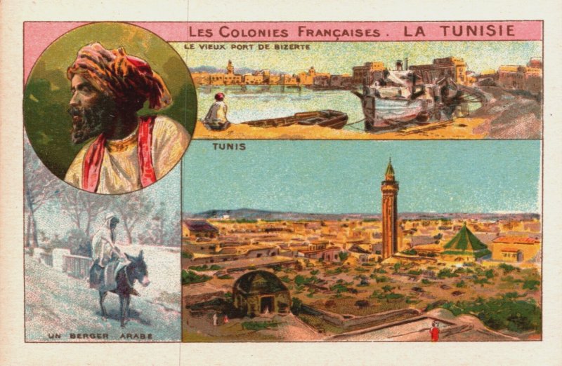 Victorian Trade Card Les Colonies Françaises La Tunisie Tunisia L1