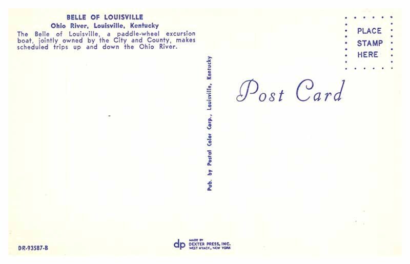 Postcard BOAT SCENE Louisville Kentucky KY AR5574