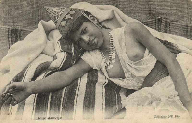 PC CPA ETHNIC NUDE YOUNG FEMALE ARABIAN TYPE, MOROCCO (b5224)