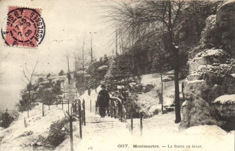 CPA Paris 18e (Dep. 75) La Butte en hiver (59707)