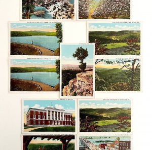 Ozarks Arkansas Lot Of 11 Postcards Landscape Landmarks Linen c1930s PCBG9A