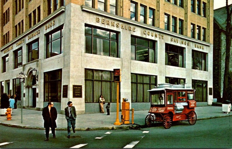 Massachusetts Pittsfield Berkshire County Savings Bank & Famous Popcorn Wagon...