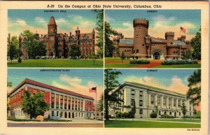 Buildings on Campus Ohio State University Columbus Vintage Postcard Multi Panel