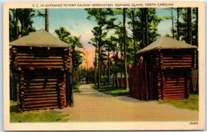 M-55486 Entrance To Fort Raleigh Reservation Roanoke Island Manteo North Caro...