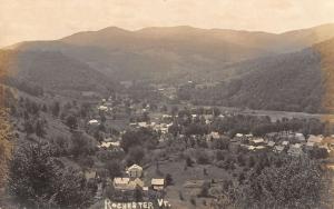 Rochester Vermont panoramic birds eye view of area real photo pc Y13282