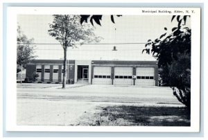 c1930's Municipal Building Front View Alden New York NY Vintage Postcard