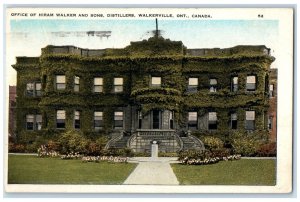 1928 Office of Hiram Walker and Sons Distillers Walkerville Canada Postcard