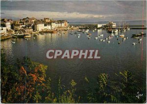 Modern Postcard Douarnenez in Brittany Colors The Old Port