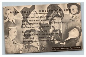 Vintage 1940's Los Angeles KABC Radio Postcard Tom Breneman Hollywood Mad Hatter