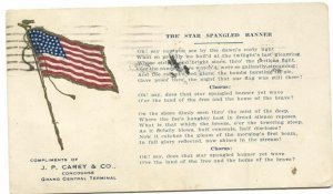 Patriotic Postcard The Star Spangled Banner JP Carey & Co 1917