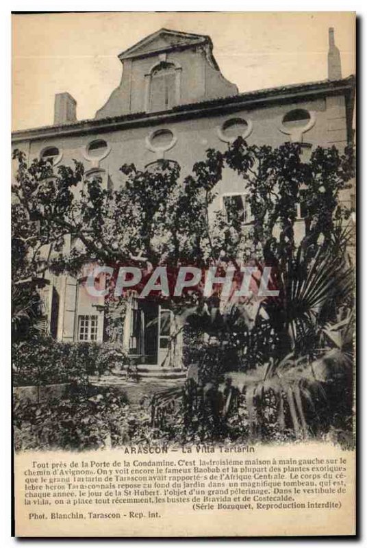 Old Postcard Tarascon Villa Tartarin very close to the Porte de la Condamine ...