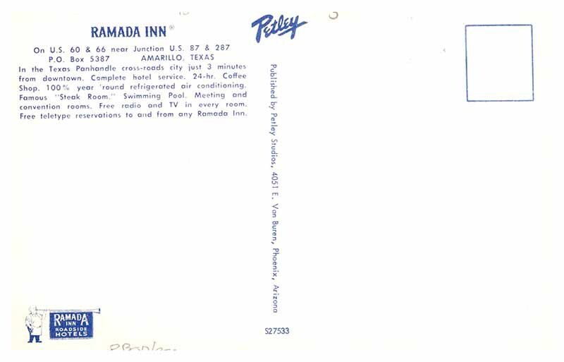 Postcard HOTEL SCENE Amarillo Texas TX AQ0375