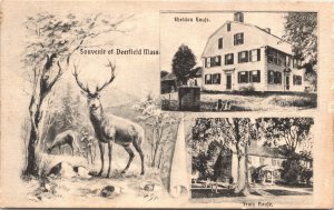 A/S H. Sp. Postcard MA Deerfield Sheldon House & Frary House ~1910 V192