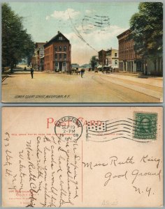 WATERTOWN N.Y. LOWER COURT STREET 1908 ANTIQUE POSTCARD