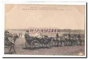 Visit SML Alfonso XIII in Paris Old Postcard review Vincennes King his car sa...