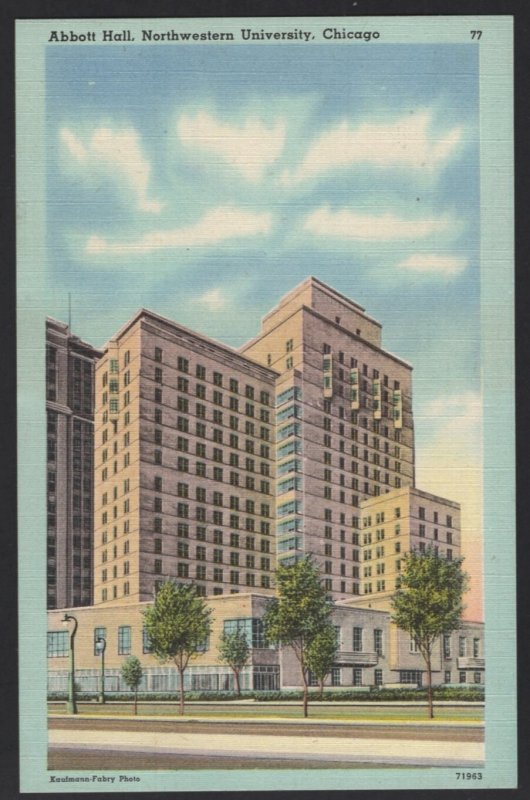 Illinois CHICAGO Abbott Hall, Northwestern University Competed in 1940 ~ Linen